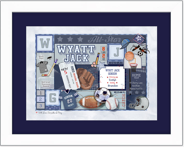 Baby Art- Personalized Sports Patchwork