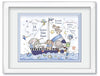 Personalized Sailboat and Animals Birth Announcement Wall Art