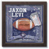 Framed Football Personalized Wall Art with Birth Details, VIP Stadium Ticket and Pennants