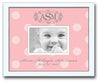 Monogrammed Picture Frame - Pink Bold Dot with Oval Crest