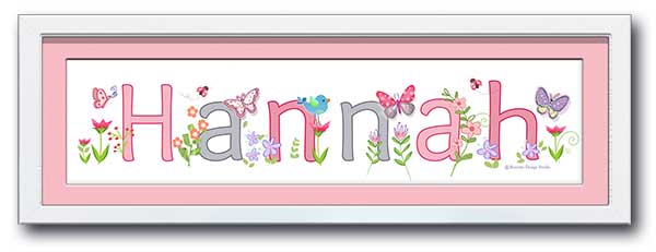 Butterfly Garden Pink Name Frame